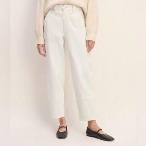 Everlane The Utility Barrel Pant Bone (White) Size 4